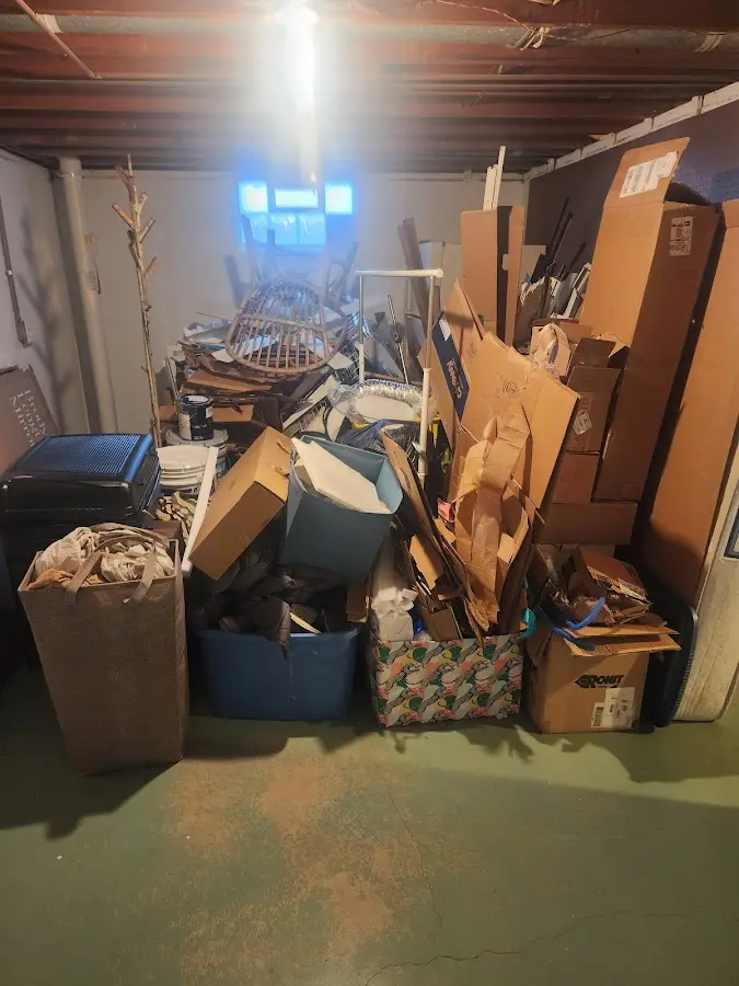 Roll-off dumpster container at job site for Construction Dumpster Rental in Teaneck